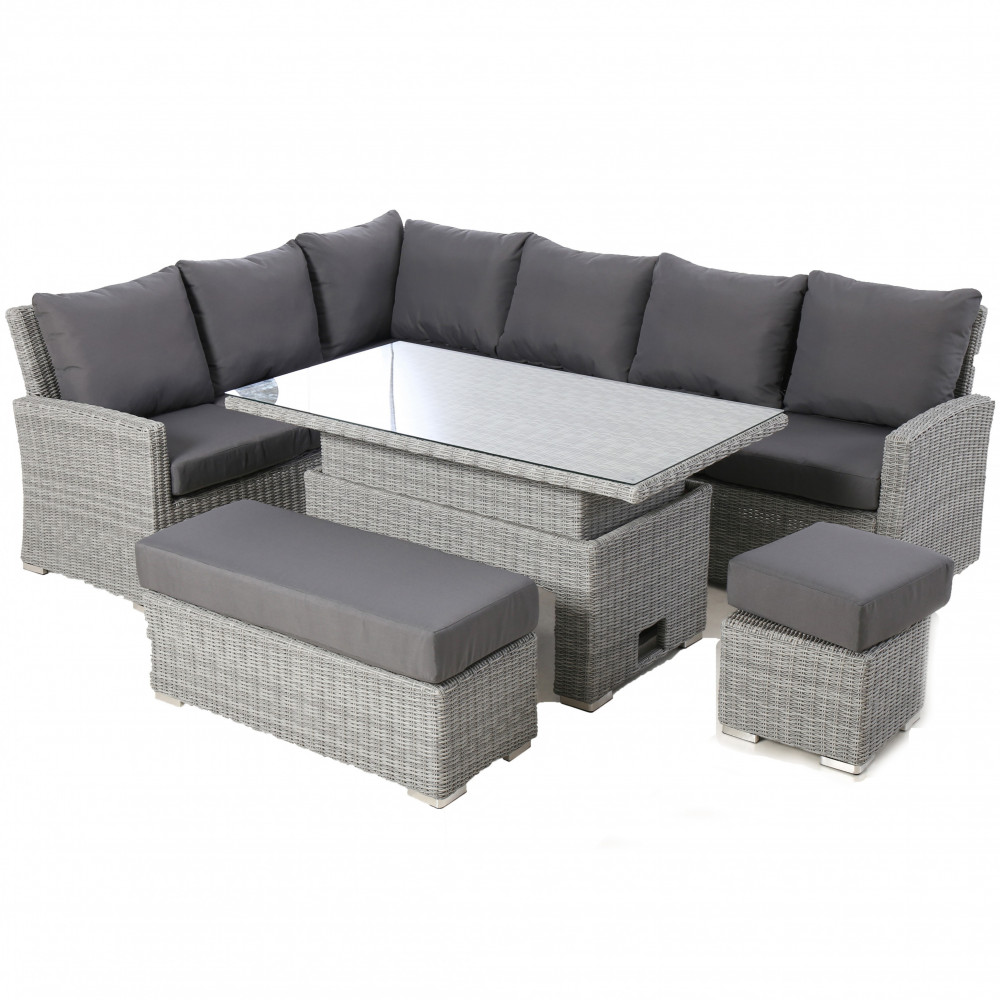 Ascot Rectangular Corner Dining Set with Rising Table
