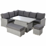 Ascot Rectangular Corner Dining Set with Rising Table