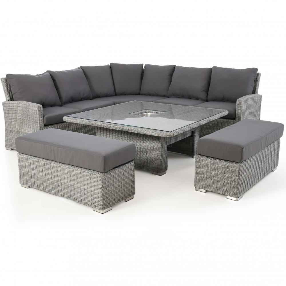 Ascot Deluxe Corner Dining Set with Rising Table & Ice Bucket