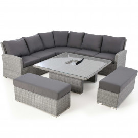 Ascot Deluxe Corner Dining Set with Rising Table & Ice Bucket