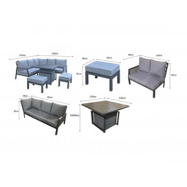 BETTINA Corner Dining Set Grey