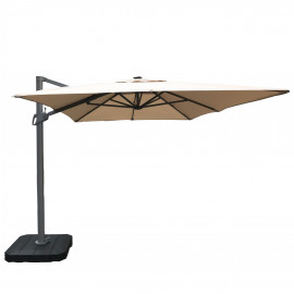Atlas LED 2.4x3.3M Rectangular Cantilever Parasol / Beige