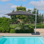 Zeus LED 3x3M Square Cantilever Parasol / Grey