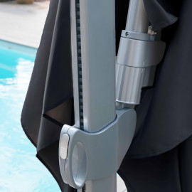 Zeus LED 3x3M Square Cantilever Parasol / Grey