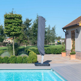 Zeus LED 3x3M Square Cantilever Parasol / Grey