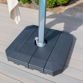 Zeus LED 3x3M Square Cantilever Parasol / Grey