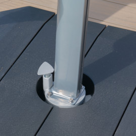 Zeus LED 3.5M Round Cantilever Parasol / Beige