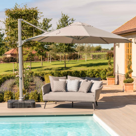 Zeus LED 3.5M Round Cantilever Parasol / Beige