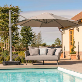 Zeus LED 3.5M Round Cantilever Parasol / Beige
