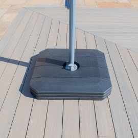 Zeus LED 3.5M Round Cantilever Parasol / Beige