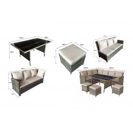 CHARLOTTE Corner Dining in Nature/Brown