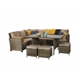 CHARLOTTE Corner Dining in Nature/Brown