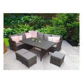CHARLOTTE HDPE wood effect Corner Dining