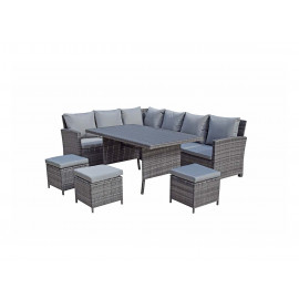 CHARLOTTE HDPE wood effect Corner Dining