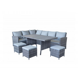 CHARLOTTE HDPE wood effect Corner Dining
