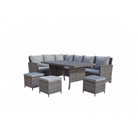 CHARLOTTE HDPE wood effect Corner Dining
