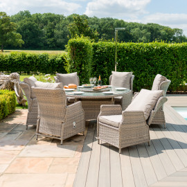 Cotswold Reclining 6 Seat Round Dining Set
