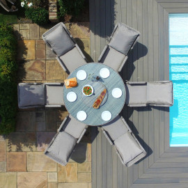 Cotswold Reclining 6 Seat Round Dining Set