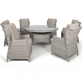 Cotswold Reclining 6 Seat Round Dining Set