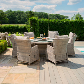 Cotswold Reclining 6 Seat Round Dining Set