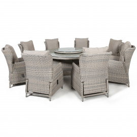 Cotswold Reclining 8 Seat Round Dining Set