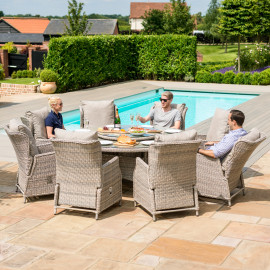 Cotswold Reclining 8 Seat Round Dining Set