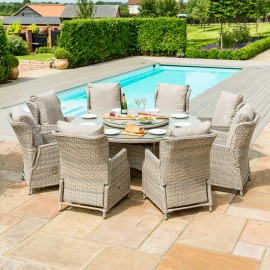 Cotswold Reclining 8 Seat Round Dining Set