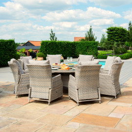 Cotswold Reclining 8 Seat Round Dining Set