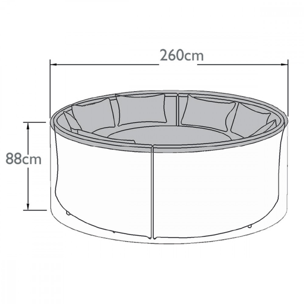 Outdoor Cover For Dallas/Ascot Round Sofa Dining Set