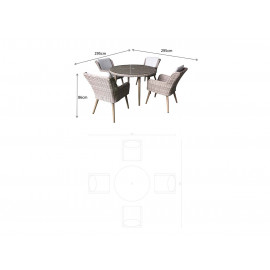 DANIELLE 4 Seat Dining Set