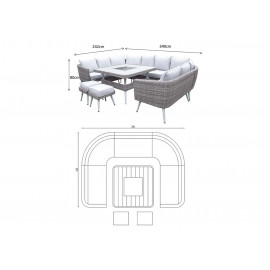 DANIELLE U Shaped Corner Sofa Set