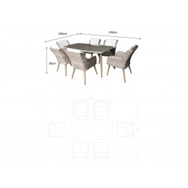 DANIELLE 6 Seat Dining Set