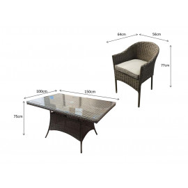 DARCEY 6 Seat Rectangular Dining