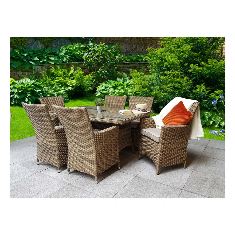 DARCEY 6 Seat Rectangular Dining Set