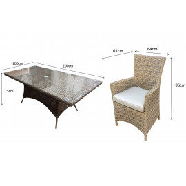 DARCEY 8 Seat Rectangular Dining Set