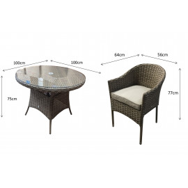 DARCEY 4 Seat Round Dining Set