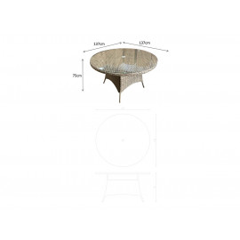 DARCEY 6 Seater Round Dining Set
