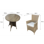 Darcey 2 Seat Bistro Set with high back dining chairs