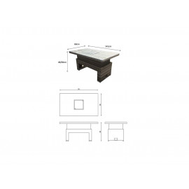 EDWINA Corner Dining with Lift Table 3 Wicker Special Grey