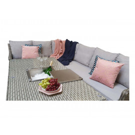EDWINA Corner Dining with Lift Table 3 Wicker Special Grey
