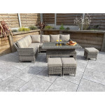 EDWINA Corner Dining with Lift Table Mixed Nature Weave
