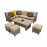 EDWINA Corner Dining with Lift Table Mixed Nature Weave