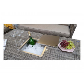 EDWINA Corner Dining with Lift Table Mixed Nature Weave