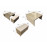 ELIZABETH Coffee Table & 2 Ottomans Grey