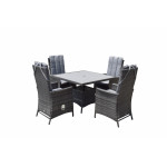 EMILY 4 Seat Square dining set with HDPE wood effect Top