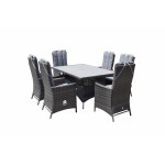 EMILY 6 Seater Rectangular dining Set with HDPE wood effect top