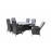 EMILY 6 Seater Rectangular dining Set with HDPE wood effect top