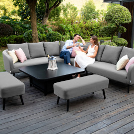 Ambition Square Corner Dining Set with Rising Table / Flanelle