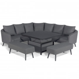 Ambition Square Corner Dining Set with Rising Table / Flanelle