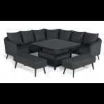 Ambition Square Corner Dining Set with Rising Table / Charcoal